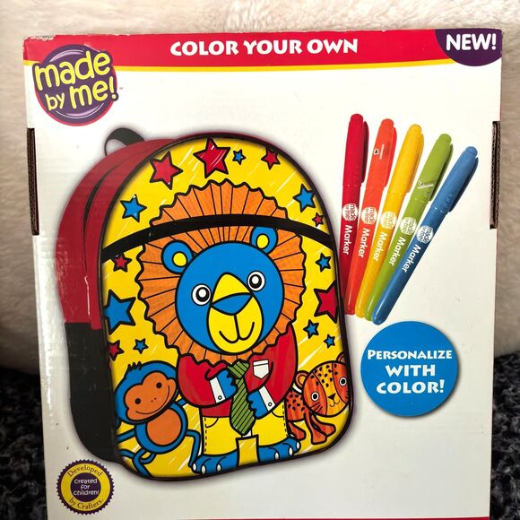 Made By Me Color Your Own DOODLE BACKPACK & 5 Super Bright Markers Ages 6+ - Picture 2 of 2